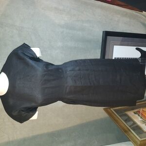 Liz Claiborne Black Sheath Midi Dress with Cap Dolman Sleeves Size 4